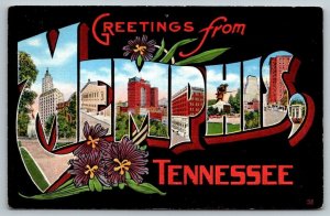 Large Letter Greetings From  Memphis  Tennessee   Postcard