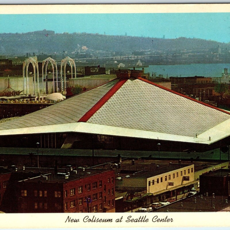 c1970s Seattle, WA Coliseum Sports Center 1962 World's Fair Chrome Postcard A178