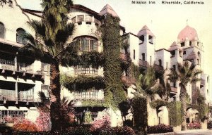 C.1910 Mission Inn, Riverside, California Hand Tinted Postcard P122