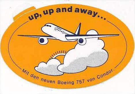 CONDOR BOEING 757 VINTAGE AVIATION LABEL