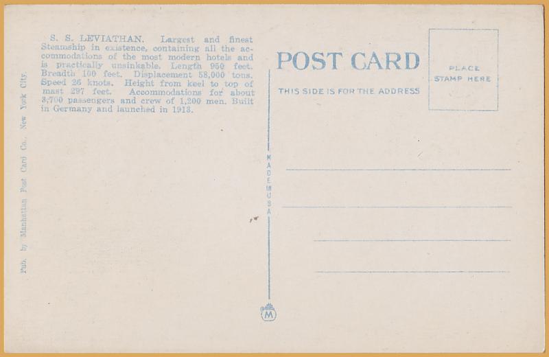 New York City-S.S. Leviathan and New York Skyline