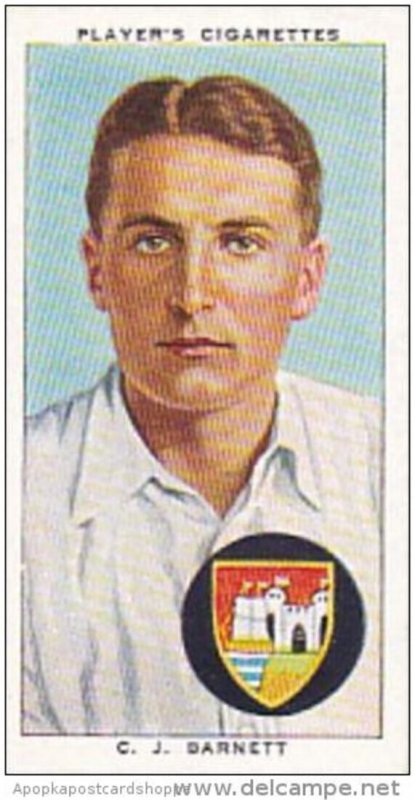 Player Cigarette Card Cricketers 1938 No 2 C J Barnett Gloucestershire &a...