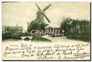 Postcard Old Windmill Voorburg Achterweg