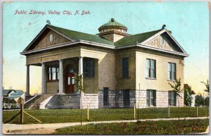 1911 Public Library Valley City North Dakota ND Front Building Posted Postcard