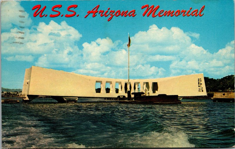 Vtg 1960s USS Arizona Memorial Honolulu Hawaii HI Postcard