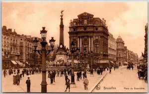 Bruxelles Place Du Brouckere Square in Central Brussels Belgium Postcard