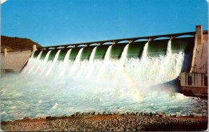 Grand Coulee Dam Rainbow Washington Columbia River Postcard VTG UNP Mike Roberts 