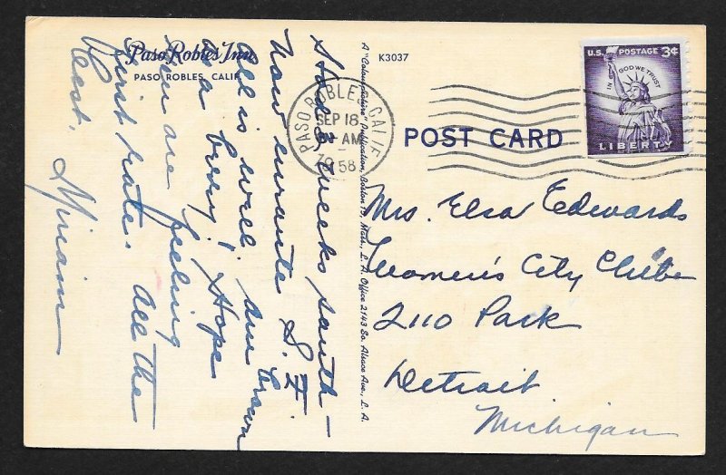 Paso Robles Inn Paso Robles CA Used c1958