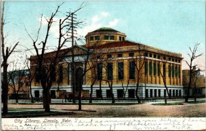 Vtg Lincoln Nebraska NE City Library View 1906 Old Antique Postcard