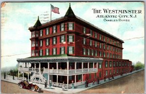 VINTAGE POSTCARD THE WESTMINSTER HOTEL ATLANTIC CITY N.J. (horizontal creasing)