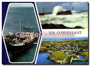 Postcard Modern Ile D'Ouessant Finistere North Enez Eussa port Stiff Lighthou...