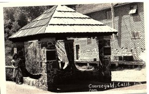 Woman Standing at the Coarsegold California Pavilion RPPC Postcard Smith 1002