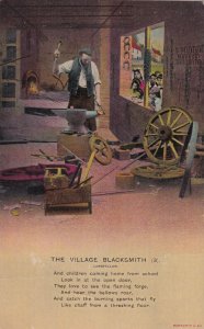 THE VILLAGE BLACKSMITH, Longfellow Poem, Children watching, 1900-10s