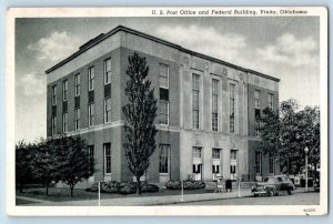 Vinita Oklahoma Postcarde US Post Office And Federal Building Scene 1951 Vintage