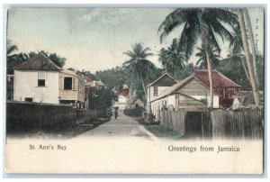 c1905 Greetings from Jamaica St. Ann's Bay Antique Unposted Postcard