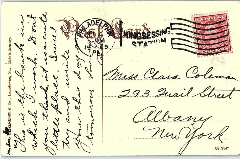 C.1910 Lansdowne & Darby Saving Fund, Lansdowne, Pa. Vintage Postcard P137