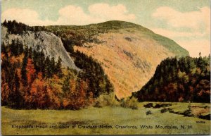 Elephant Head and Gate Crawford Notch New Hampshire NH UNP DB Postcard L4