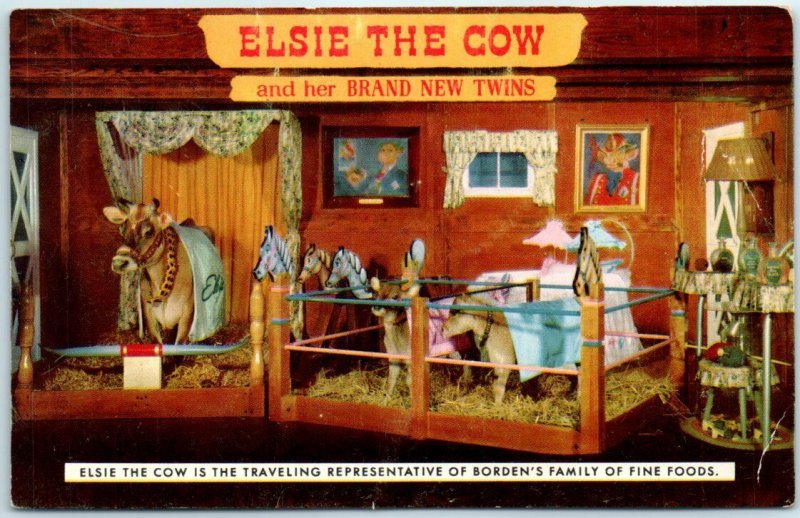 Postcard - Elsie The Cow and her Brand New Twins