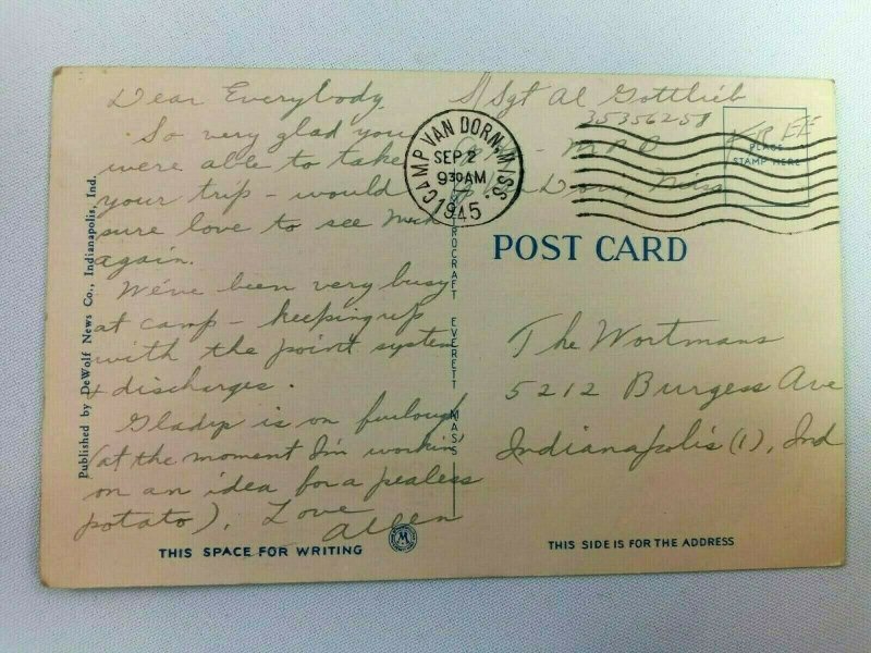 Vintage Postcard US Federal Building and Post Office Indianapolis Indiana IN