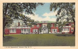 John City New York~I. B. M. Homestead~Lots of Chairs on Patio~1948 Postcard