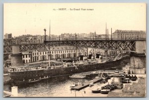 Brest   France  Le Grand Pont Ouvert   Postcard