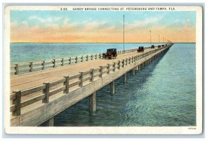 c1930's Grandy Bridge Connecting St. Petersburg And Tampa Florida FL Postcard