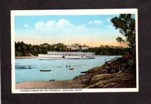 ME Steamer Steamship Steam Ship Camden Rockland Maine Postcard