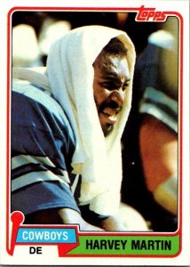 1981 Topps Football Card Harvey Martin Dallas Cowboys sk60186