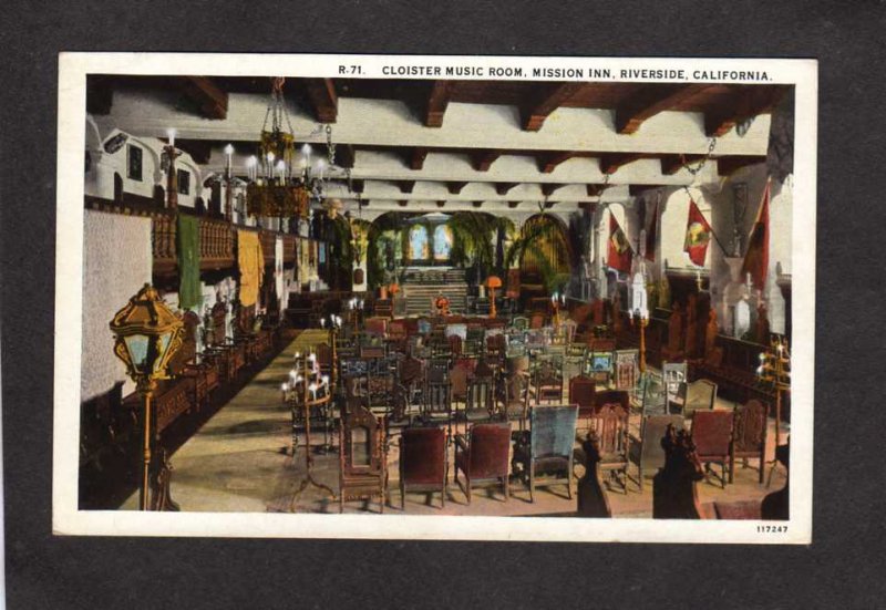 CA Cloister Music Room Mission Inn Riverside California Postcard