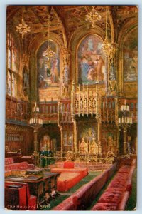 England Postcard Interior House of Parliament Lords c1910 Oilette Tuck Art