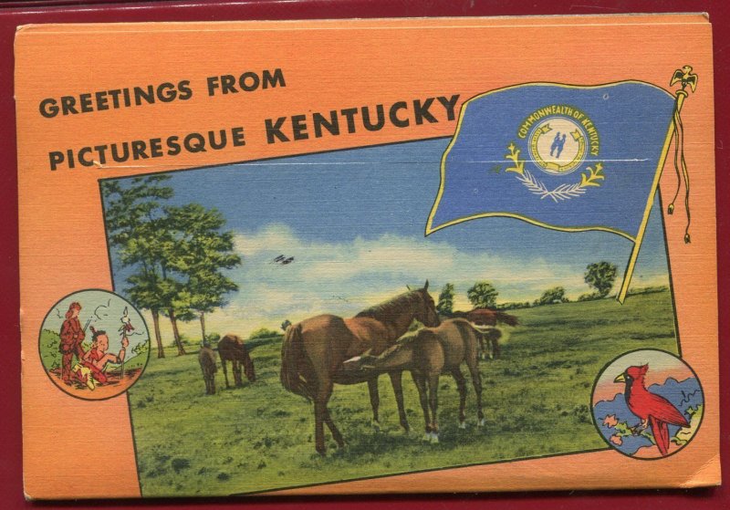 Scenic Historic Kentucky Blue Grass State postcard folder #3 