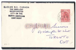 Letter Canada Slocan in 1951 to Toronto