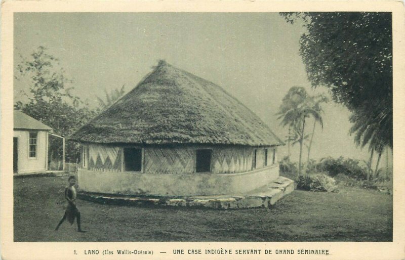 Polynesian island in the Pacific Ocean Wallis Island LANO natives house