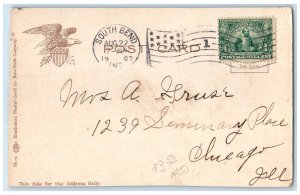 1907 Michigan Street Looking South South Bend Indiana IN Antique Postcard