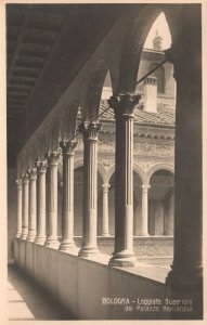 Postcard Real Photo Loggiato Superiore Del Palazzo Bevilacqua Bologna Italy RPPC