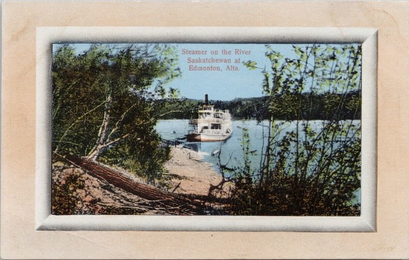 Steamer on Saskatchewan River Edmonton Alberta AB Unused Postcard H56