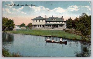 OH Youngs Hotel Near Akron Ohio 1915 Postcard E27