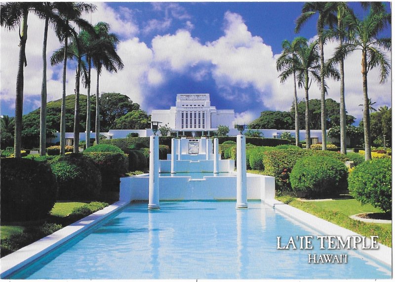 Laie Temple Polynesian Cultural Church of Latter Day Saints Oahu Hawaii 4 by 6