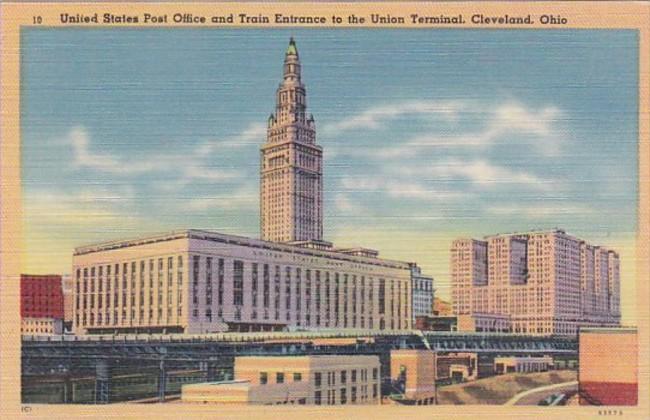 Ohio Cleveland Post Office and Train Entrance To Union Terminal | United  States - Ohio - Cleveland, Postcard / HipPostcard