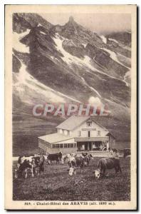 Postcard Old Chalet Hotel des Aravis (altitude 1498 m) Cows