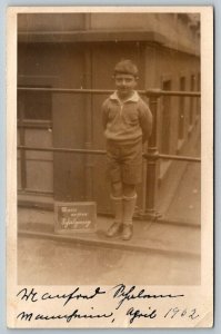 RPPC  Manneheim Germany  Young Boy  Postcard  1952