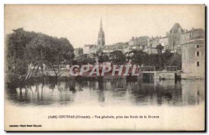 Old Postcard Coutras General view taken from the banks of the Dronne