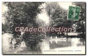 Postcard Old Yerres The Banks Of The River Prairie