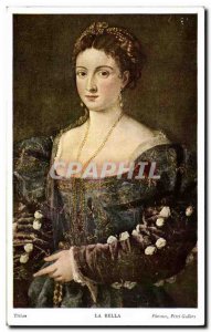 Old Postcard Titian La Bella Florence Pitti Gallery