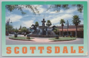 5th Ave~Scottsdale~Horse Fountain~World Famous Jewelry~Southwest Gifts~PM 1995