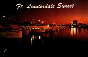 Florida Fort Lauderdale Sunset From Bahia Mar Marina Looking Toward Pier 66