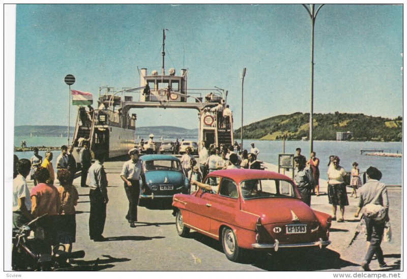Car Ferry , Port at SZANTOD , Hungary , 1940-50s