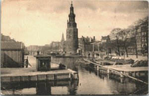 Netherlands Amsterdam Montelbaanstoren Vintage Postcard 01.42 