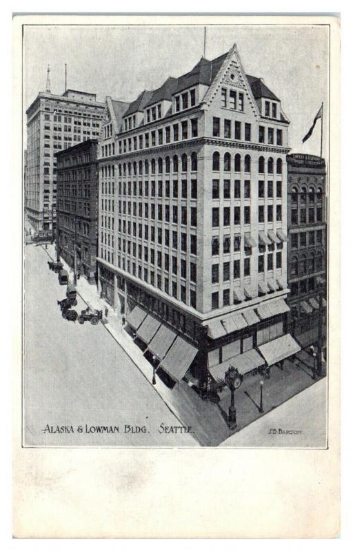 Early 1900s Alaska & Lowman Building, Seattle, WA Postcard *5N2