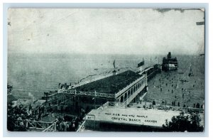 1911 Bathing Scene, The Pier and the People Crystal Beach Canada Postcard